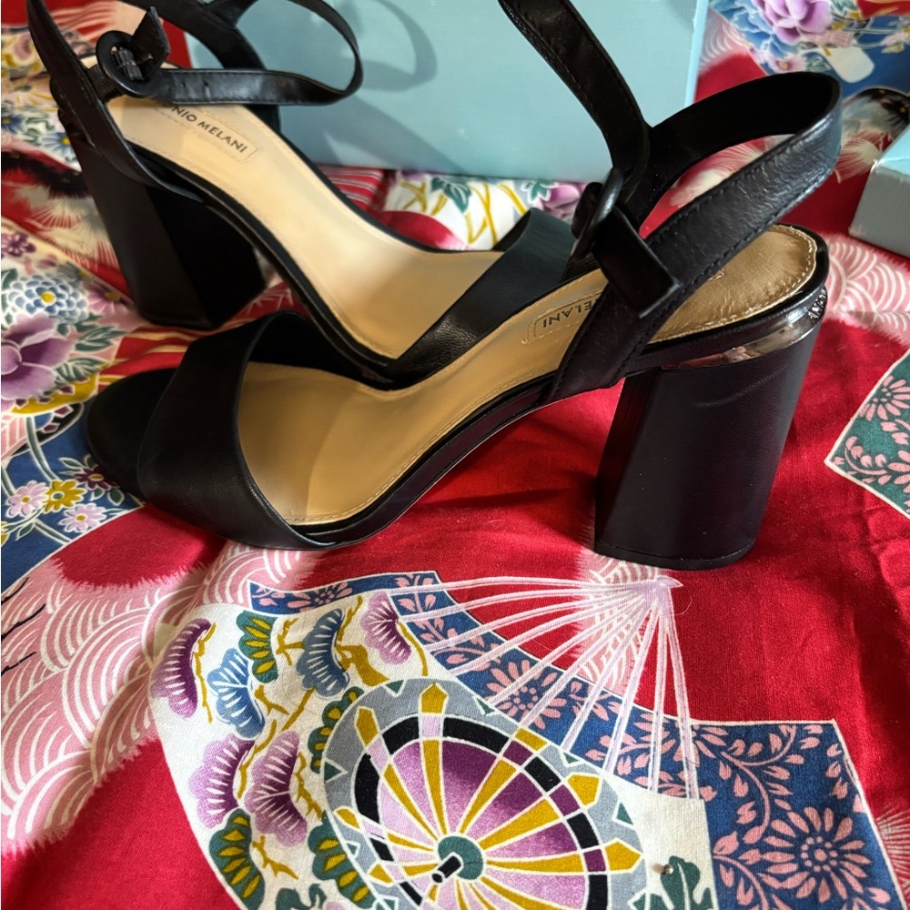 NEW IN BOX Antonio Melani Women’s Black Ankle Strap Sandal 3 inch Heels Size 8 - Picture 7 of 11